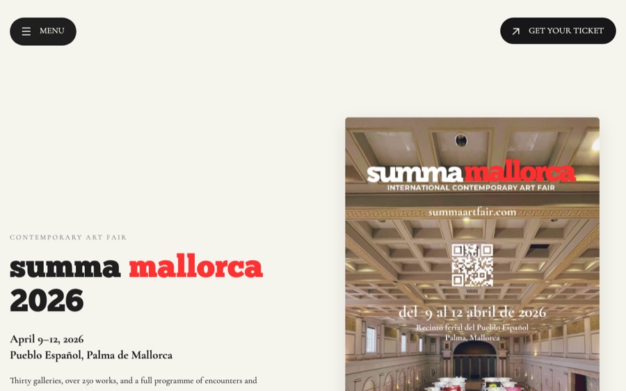 Vista de la web de SUMMA Mallorca 2027