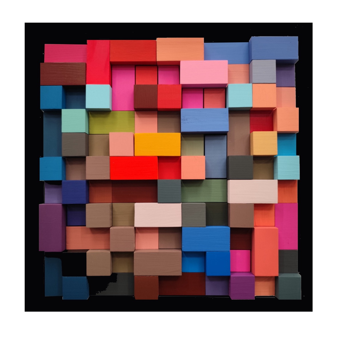 Heart, relieve de madera pintada de Eva Menezz